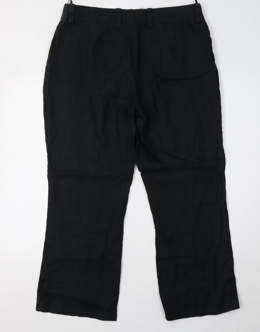 hennes Womens Black Trousers Size 18 L28 in