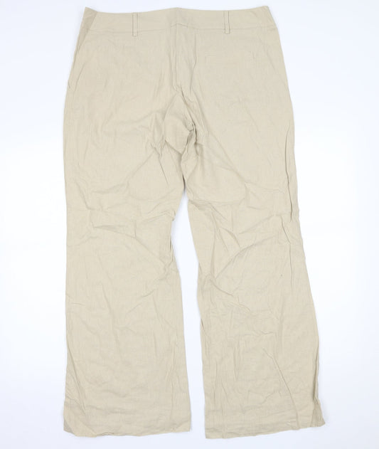 Todays Woman Womens Beige Trousers Size 16 L28 in