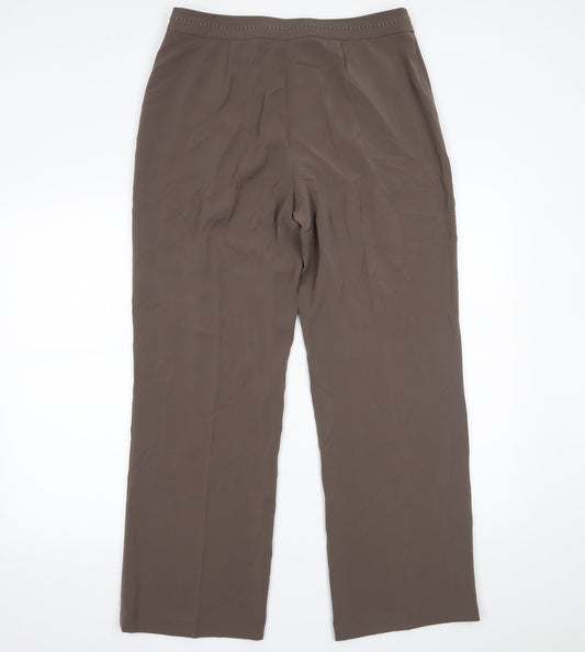 Gerry Weber Womens Brown Trousers Size 16 L28 in