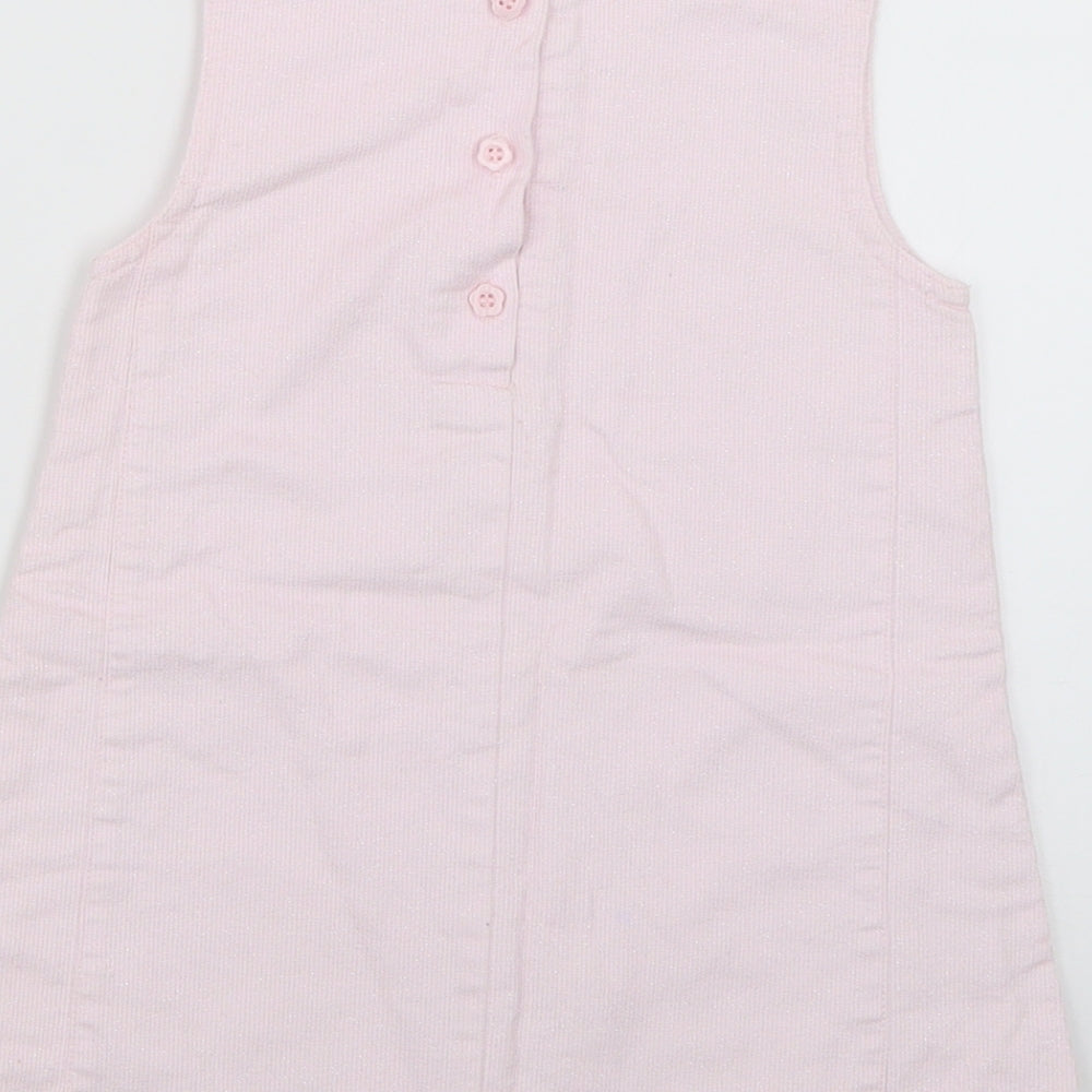 Brand and care label for Tu Baby Pink Geometric Jumper Dress, size 9-12, Months - Christmas