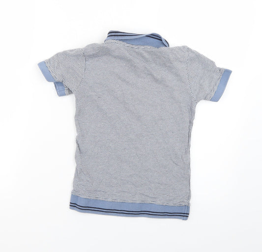 George Boys Blue Geometric Basic Polo Size 7-8 Years