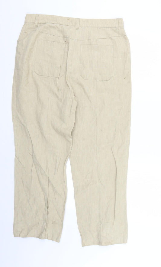 comfort Womens Beige Trousers Size 16 L24 in