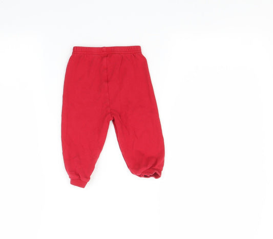 George Baby Red Jogger Trousers Size 9 Months