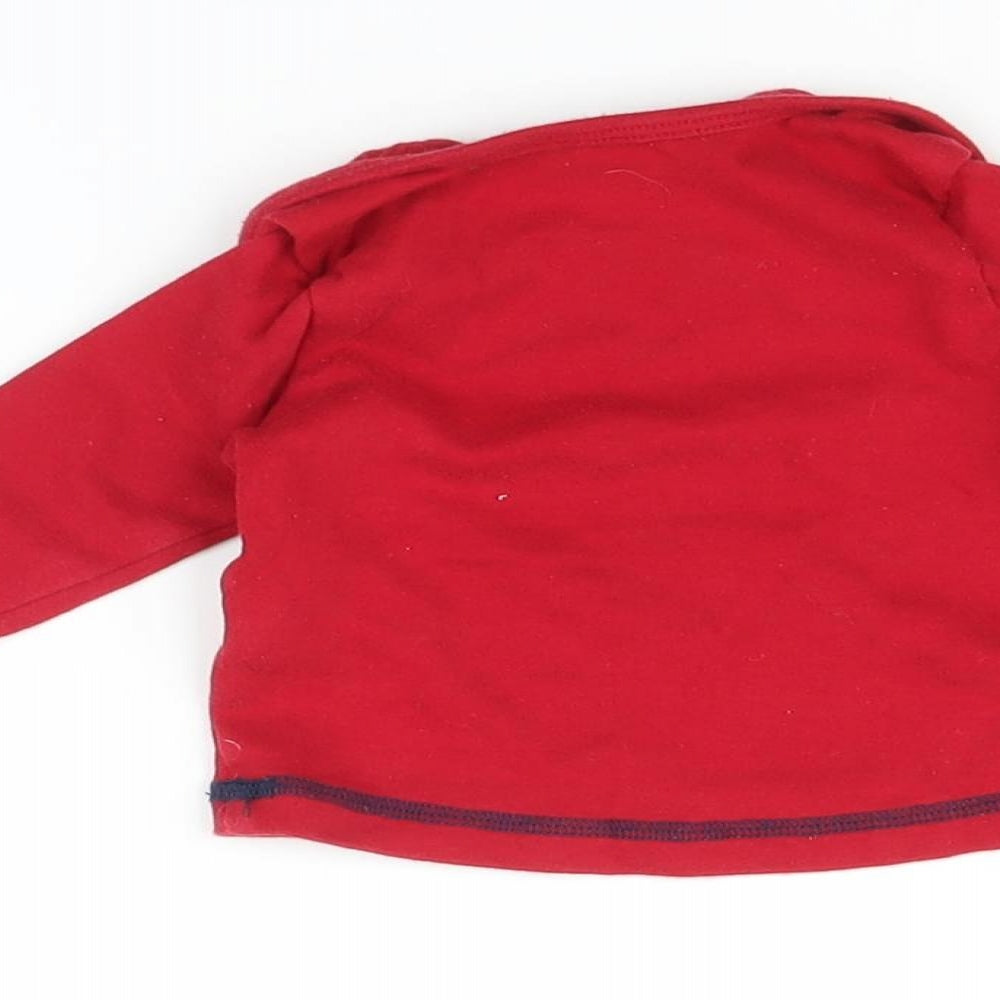 Brand and care label for George Baby Red Pyjama Top, size 0-3, Months - Christmas top