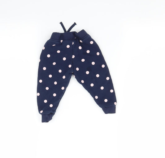 Primark Baby Blue Polka Dot Jogger Trousers Size 9 Months