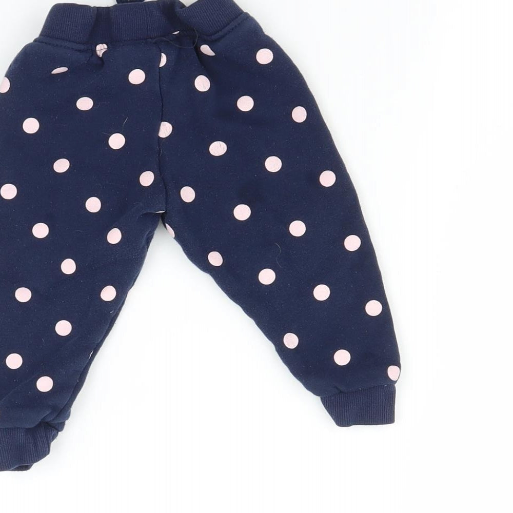 Brand and care label for Primark Baby Blue Polka Dot Jogger Trousers, size 9, Months