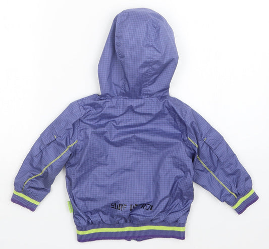 coccodrillo Boys Purple Check Jacket Size 18 Months