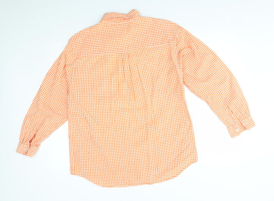 Mens UK Size L New Look Orange Button-Up Long Sleeve Casual Shirt