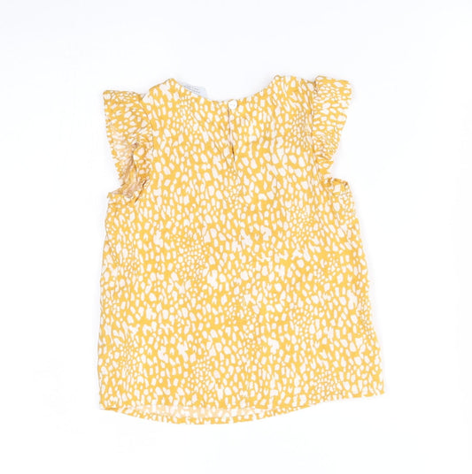 Primakr Girls Yellow Animal Print Basic Blouse Size 3-4 Years