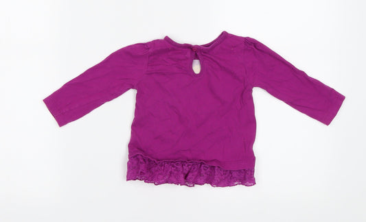 M&Co Baby Purple Basic Blouse Size 9-12 Months - Fox