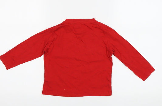 Comic Relief Girls Red Basic Polo Size 2-3 Years