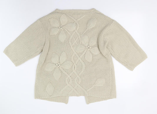 Urban Mist Womens Beige Knit Cardigan Jumper Size L
