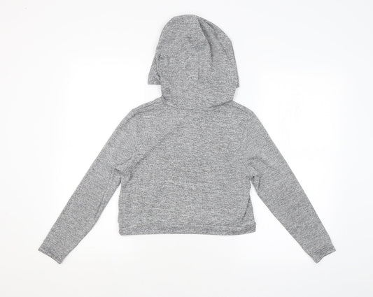 New Look Girls Grey Pullover Hoodie Size 9 Years