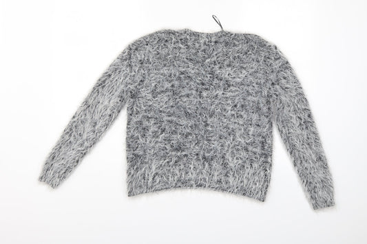 Womens UK Size M Divided Grey Pullover Jumper