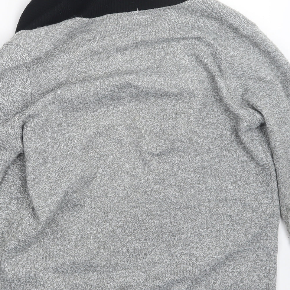Womens UK Size S Classic Grey Cardigan Jumper
