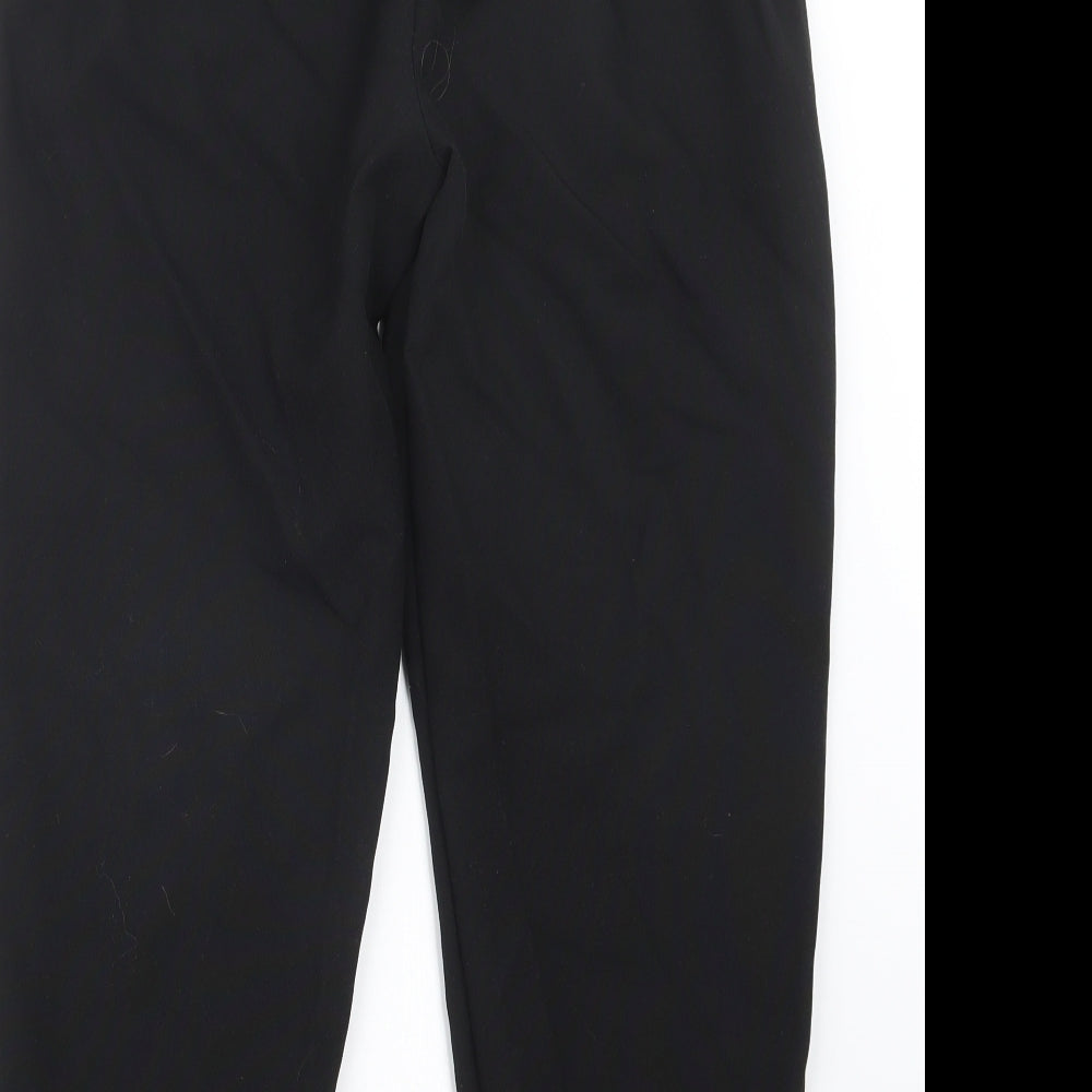 Womens UK Size 14 Preworn Regular Fit Black Trousers