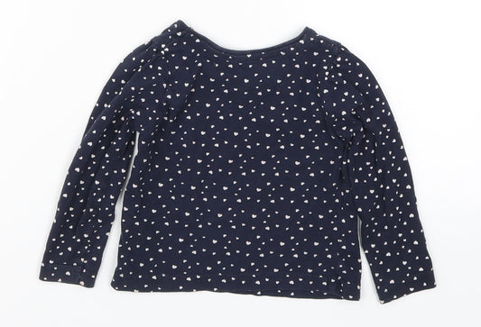 Primark Girls Blue Basic T-Shirt Size 18-24 Months - Be Happy Love Hearts