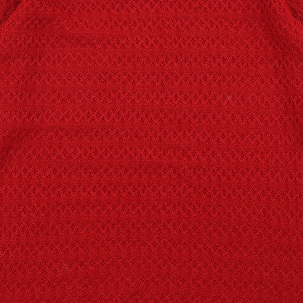 Womens UK Size M Isle Essentials Red Pullover Jumper
