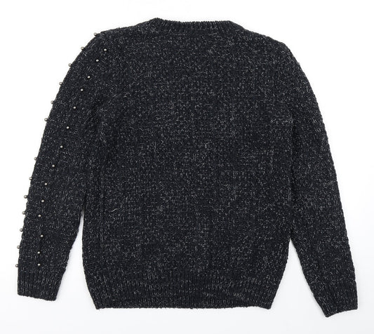 Womens UK Size S Papaya Black Pullover Jumper