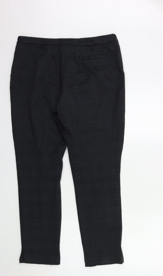 TU Womens Black Check Trousers Size 14 L20 in