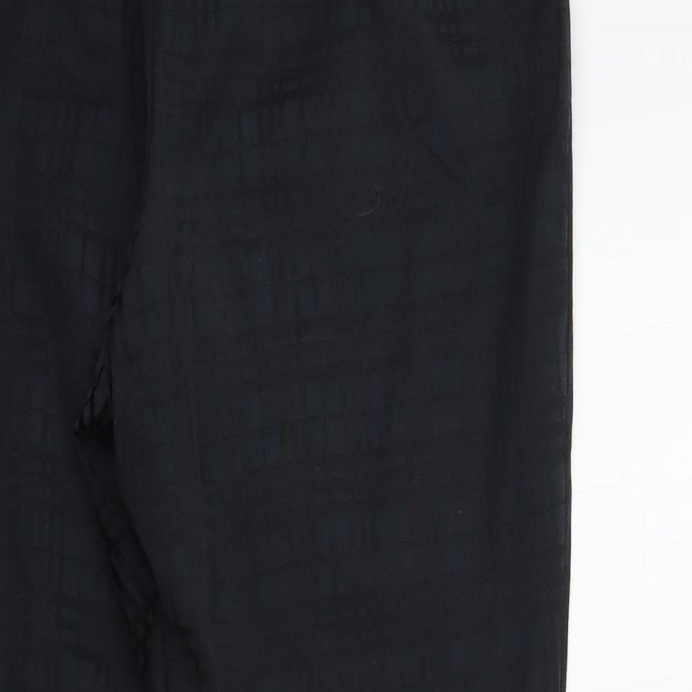 TU Womens Black Check Trousers Size 14 L20 in