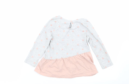 TU Girls Multicoloured Polka Dot Basic T-Shirt Size 2-3 Years