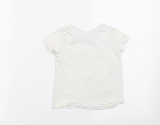 Nutmeg Girls White Basic T-Shirt Size 2-3 Years
