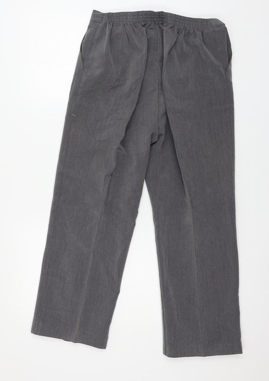 Womens UK Size 16 Preworn Regular Fit Grey Trousers