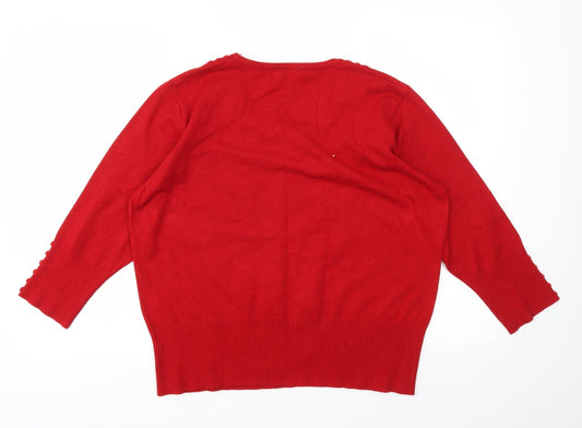 Womens UK Size 20 Roman Red Pullover Jumper