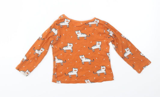TU Boys Orange Animal Print Basic T-Shirt Size 9-12 Months