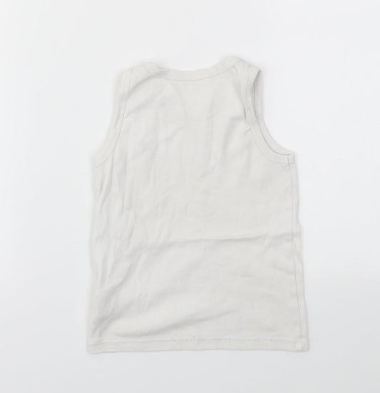 CARS Boys White Basic T-Shirt Size 3-4 Years