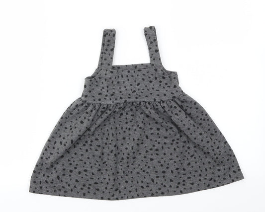 George Girls Grey Animal Print Fit & Flare Size 12-18 Months