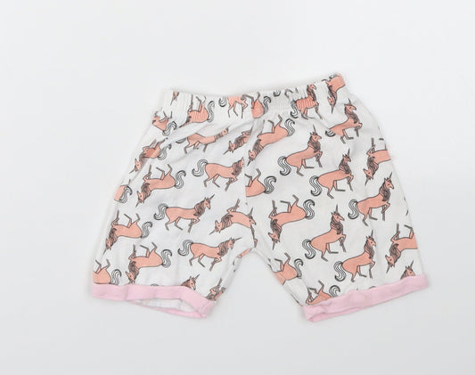 Preworn Girls Multicoloured Animal Print Capri Trousers Size 12-18 Months