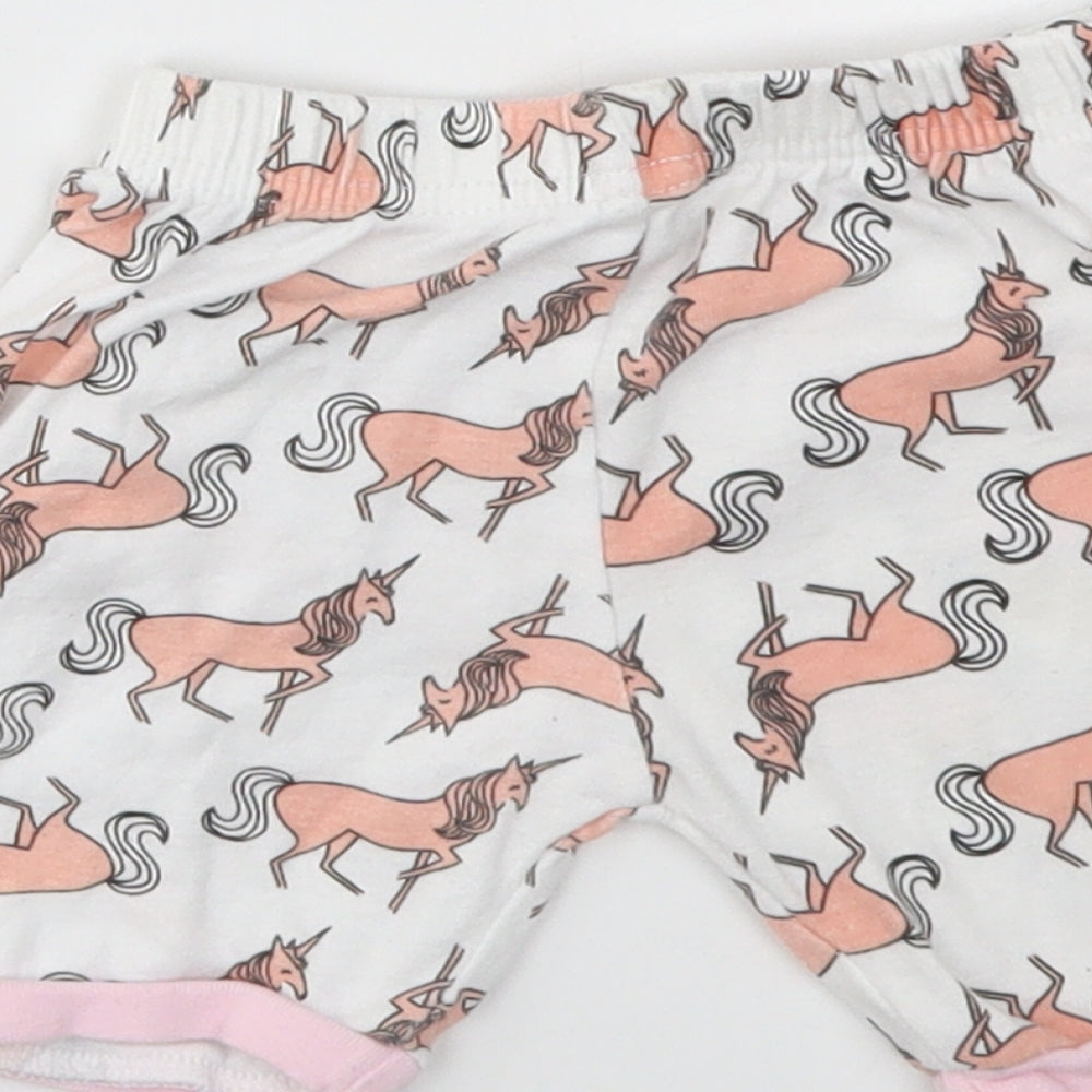 Preworn Girls Multicoloured Animal Print Capri Trousers Size 12-18 Months
