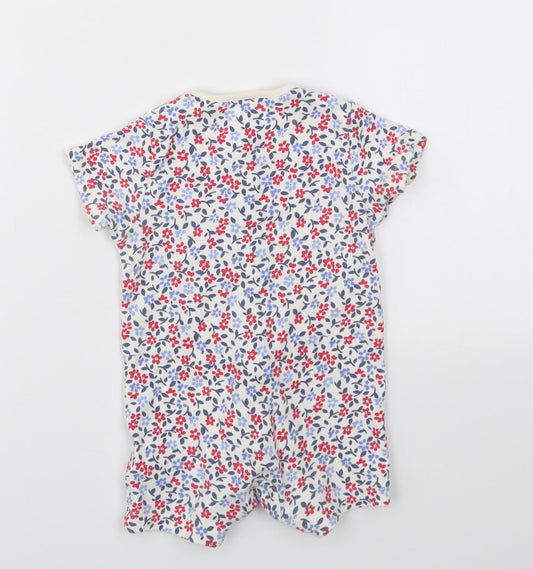 M&S Girls Multicoloured Floral Babygrow One-Piece Size 6-9 Months