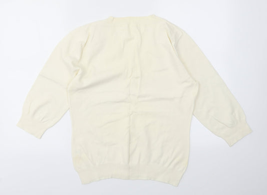Womens UK Size M Preworn Ivory Pullover Jumper