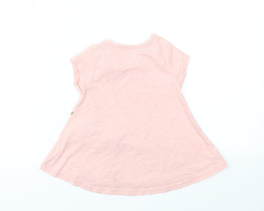 Preworn Girls Pink Basic T-Shirt Size 24 Months