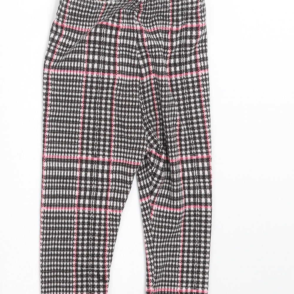 Brand and care label for George girls’ black check trousers, size 12-18, months - leggings