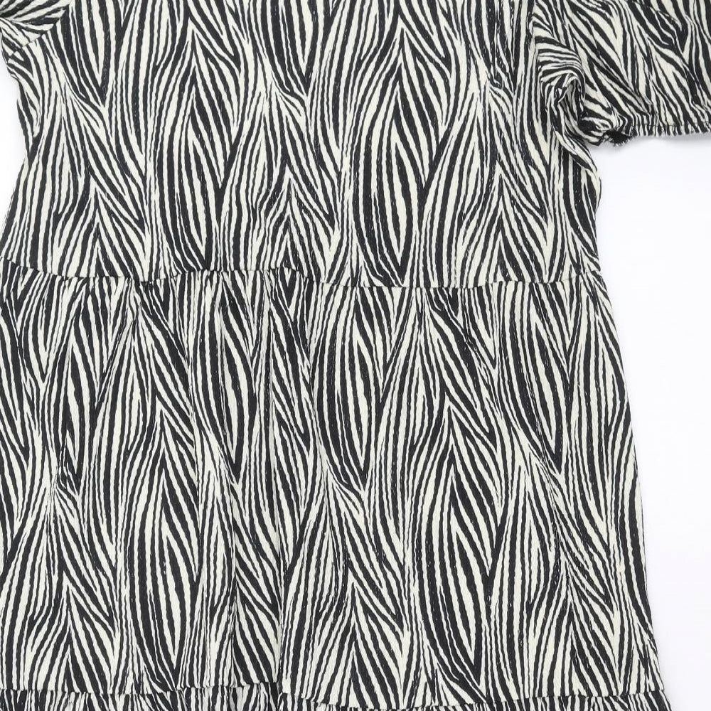 F&F Womens Beige Animal Print T-Shirt Dress Size 12