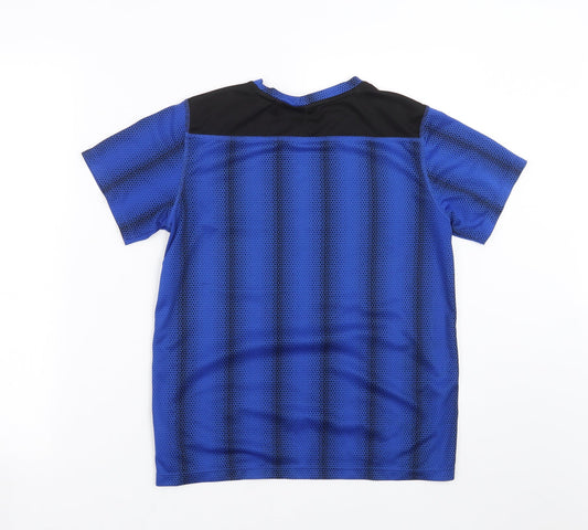 H&M Boys Blue Geometric Basic T-Shirt Size 12-13 Years