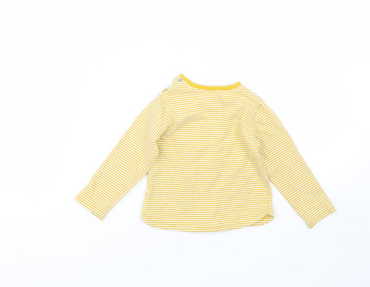TU Girls Yellow Striped Basic T-Shirt Size 6-9 Months