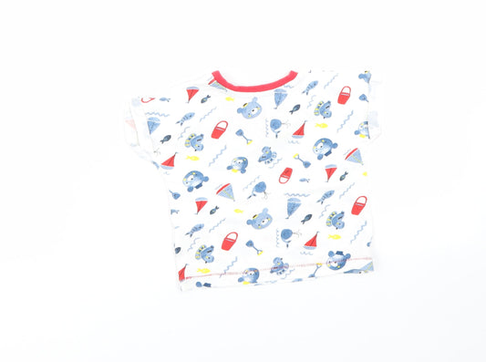 Lullaby Baby White Spotted Basic T-Shirt Size 6-9 Months - Bears