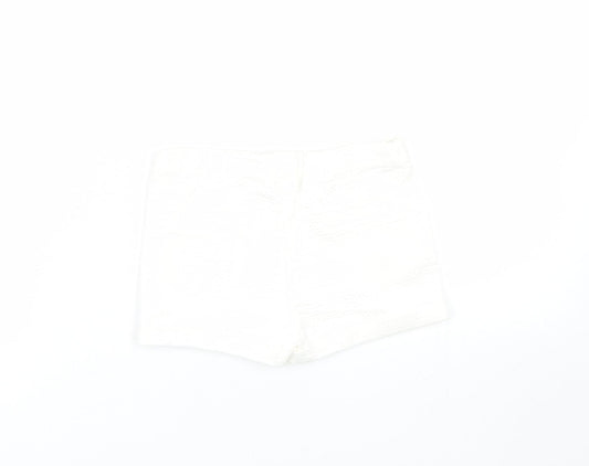 Zara Girls White Argyle/Diamond Cropped Trousers Size 18-24 Months - Shorts