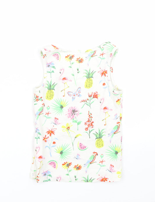 NEXT Girls White Floral Basic Tank Size 5 Years - Summer