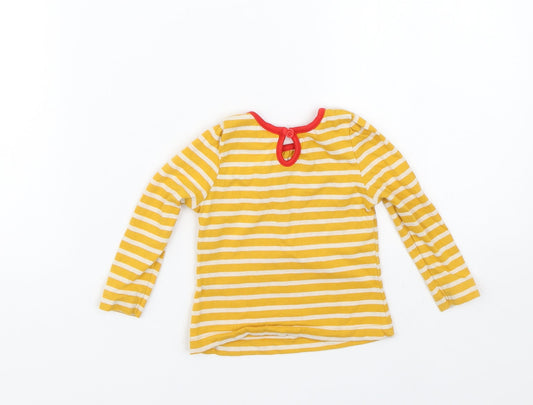 Mini Club Girls Yellow Striped Basic T-Shirt Size 6-9 Months