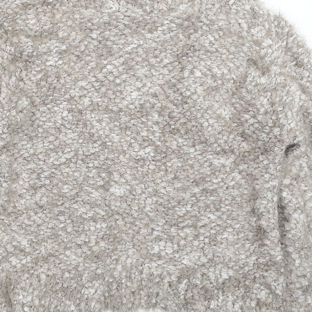 Womens UK Size 2 Preworn Grey Cardigan Jumper
