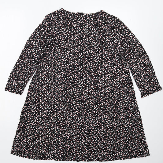 TU Womens Black Floral Mini Size 12