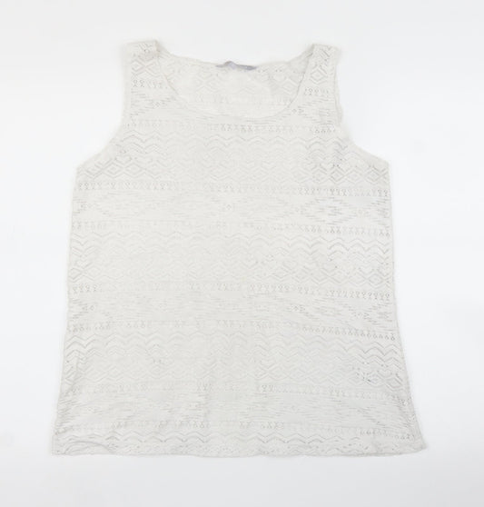 Womens UK Size 12 Debenhams White Basic Blouse