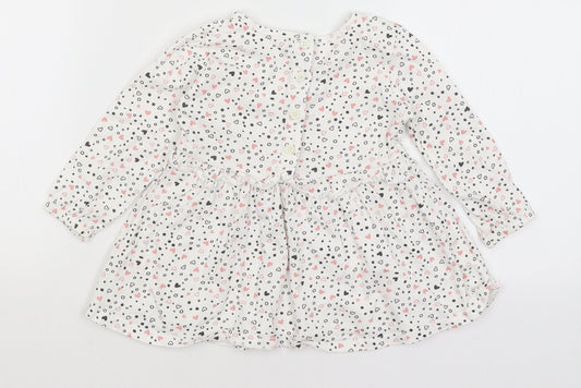 Matalan Baby White Fit & Flare Size 9-12 Months