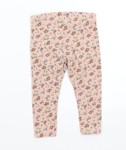 Primark Baby Pink Floral Capri Trousers Size 9-12 Months